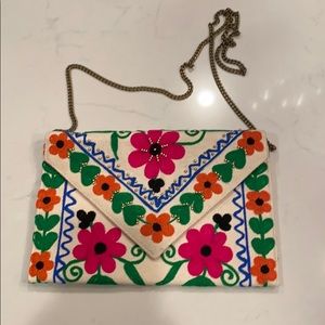 Lovestitch embroidered crossbody/ clutch